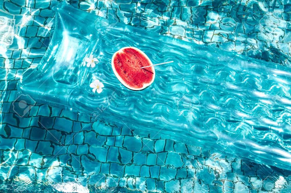 Watermelon in pool